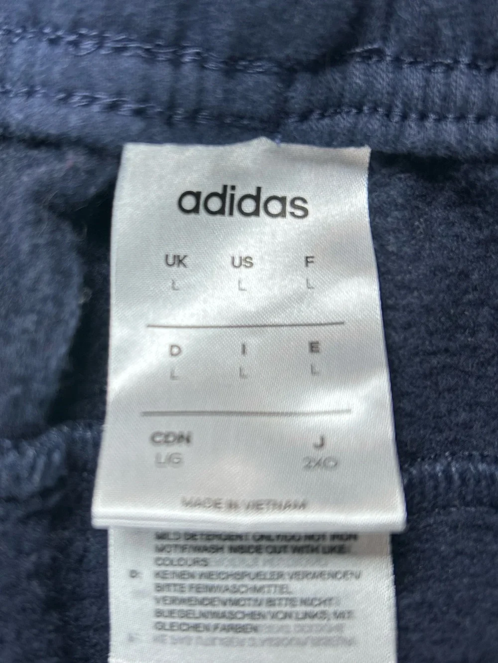 Adidas Men's Navy Blue Fleece Drawstring Shorts Size Large Logo Sweat Shorts